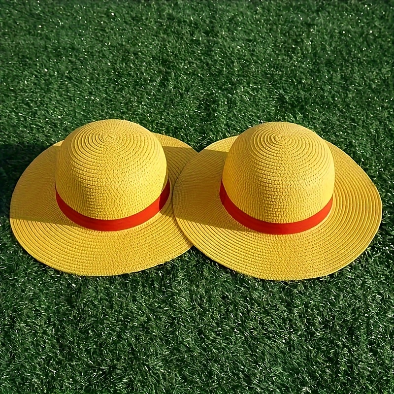 1pc Stroh Sonnenhut gelb Strohhut Damen Cosplay Sonnenschutz Performance Hut Herrenmode Hut atmungsaktiv runde Krempe Strohhut 2025 - $21.99 –P7