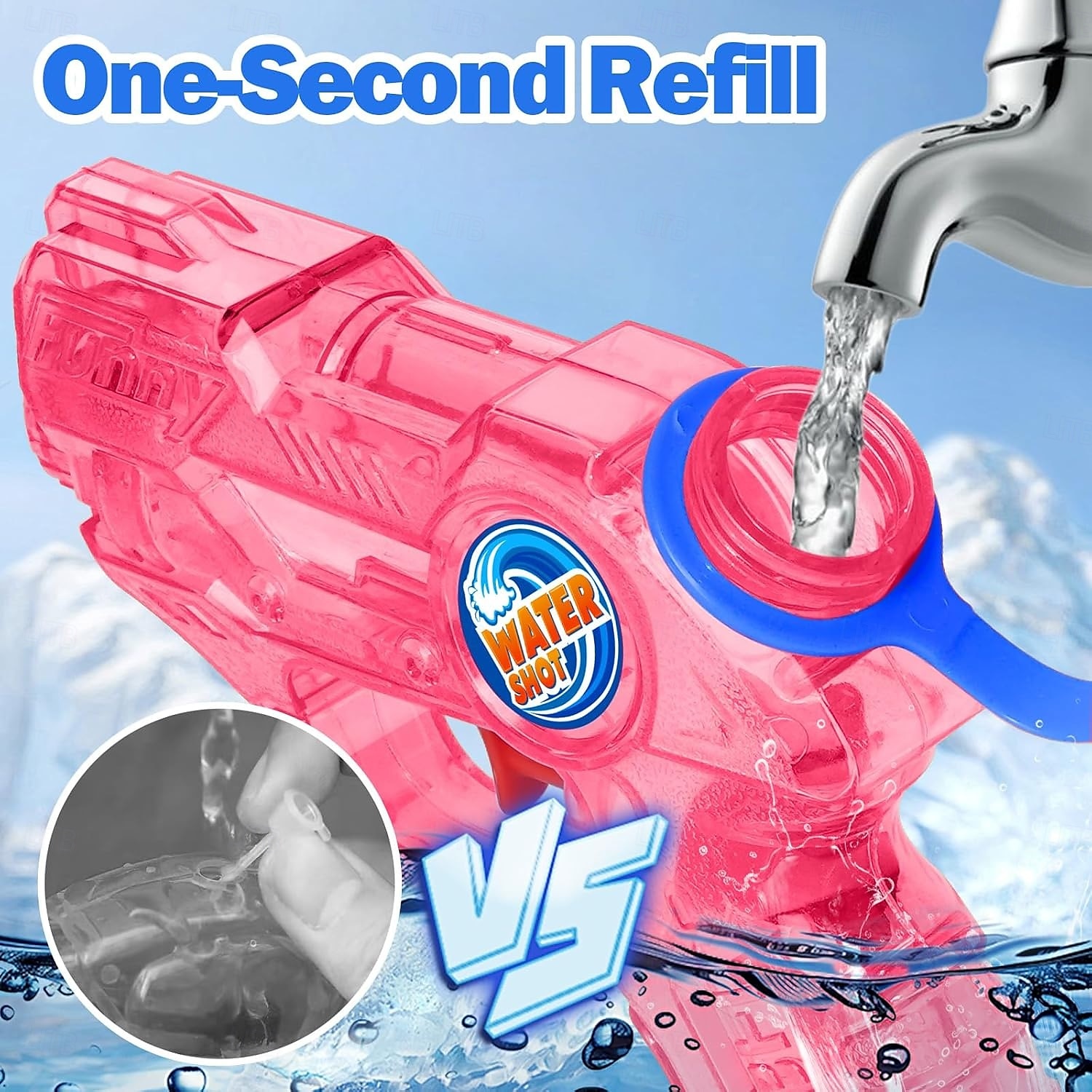 Mini pistola ad acqua per bambini piccoli - confezione da 4/2 confezioni, piccole pistole ad acqua da 5-7 m di lunga gittata, super pistola ad acqua, pistola blaster, giocattolo acquatico per esterni, del 2025 a $16.84 –P4