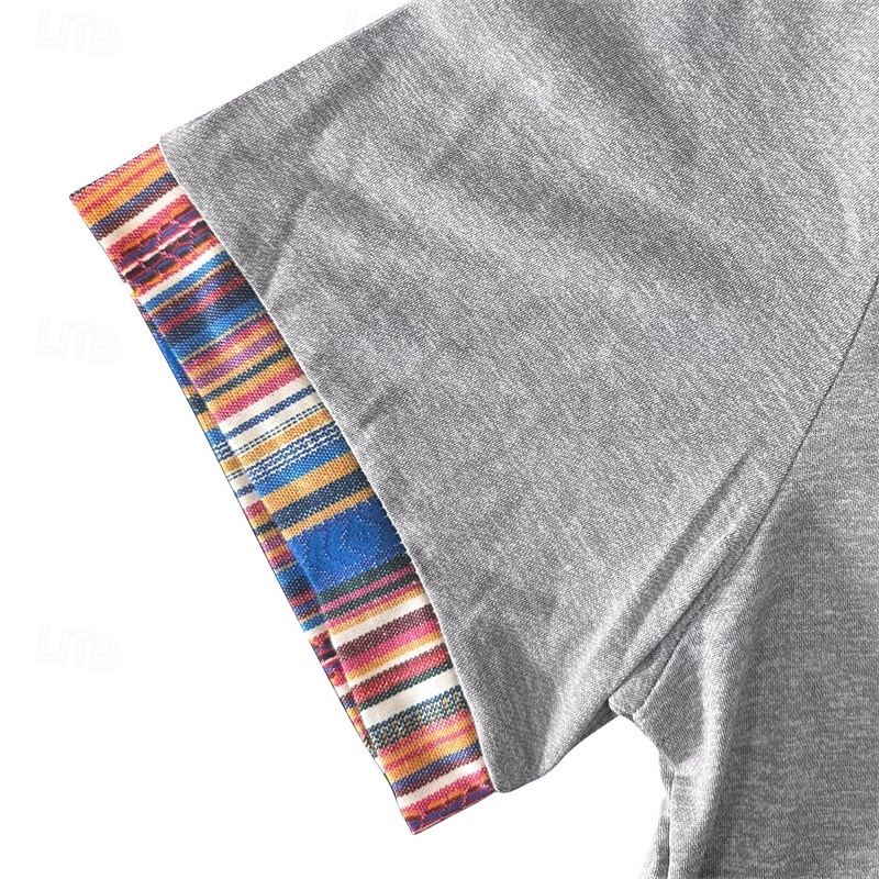 Per uomo Camicia Camicia Estiva Camicia casual Camicia da Spiaggia Camicia con Bottoni Nero Bianco Kaki Grigio chiaro Grigio scuro Manica Corta A righe Bavero Vacanza Camicia hawaiana Tasca del 2025 a $24.99 –P15