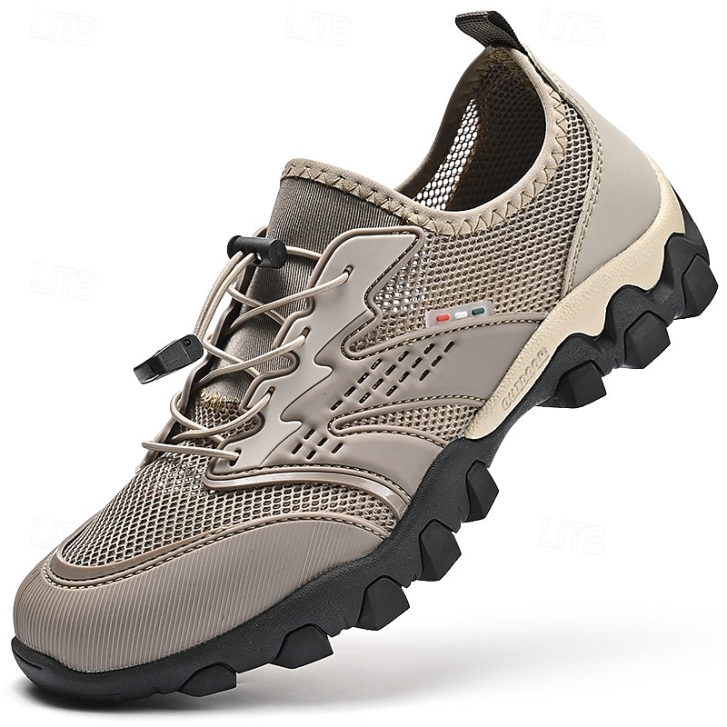 Herren Sneaker Upstream-Schuhe Canyoning Lässig Outdoor PU Leder Netz Atmungsaktiv Bequem Rutschfest Schnürung Schwarz Braun Khaki Sommer Frühling 2025 - $42.99 –P2