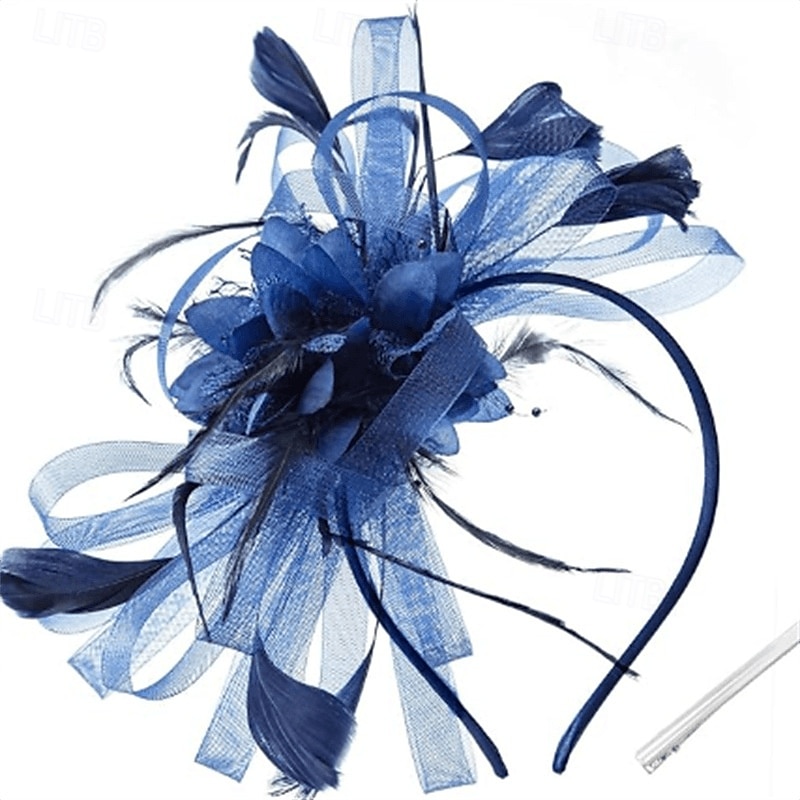 Kopfstück Tüll Federn Hochzeit Abendgesellschaft Elegant Hochzeit Mit Feder Kopfschmuck Kopfbedeckung 2025 - $16.49 –P10