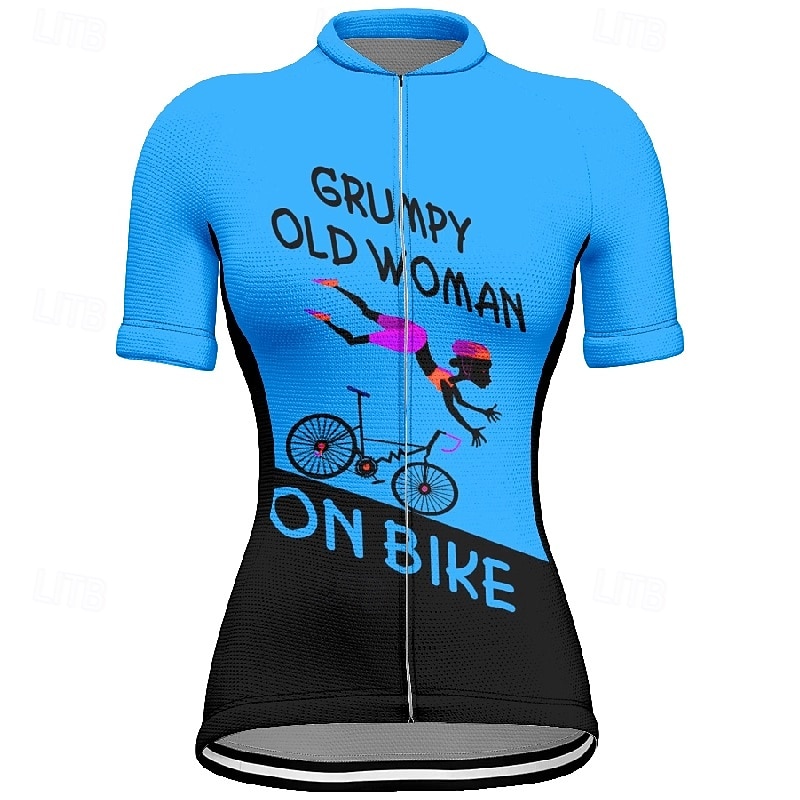 Damskie Koszulka rowerowa Graficzny Litery i cyfry Krótki rękaw Rower Tee Tshirt Dżersej z 3 tylnymi kieszeniami Kolarstwo górskie Szybkie wysychanie Anatomiczny kształt Odprowadzające wilgo 2026 - $23.99 –P16
