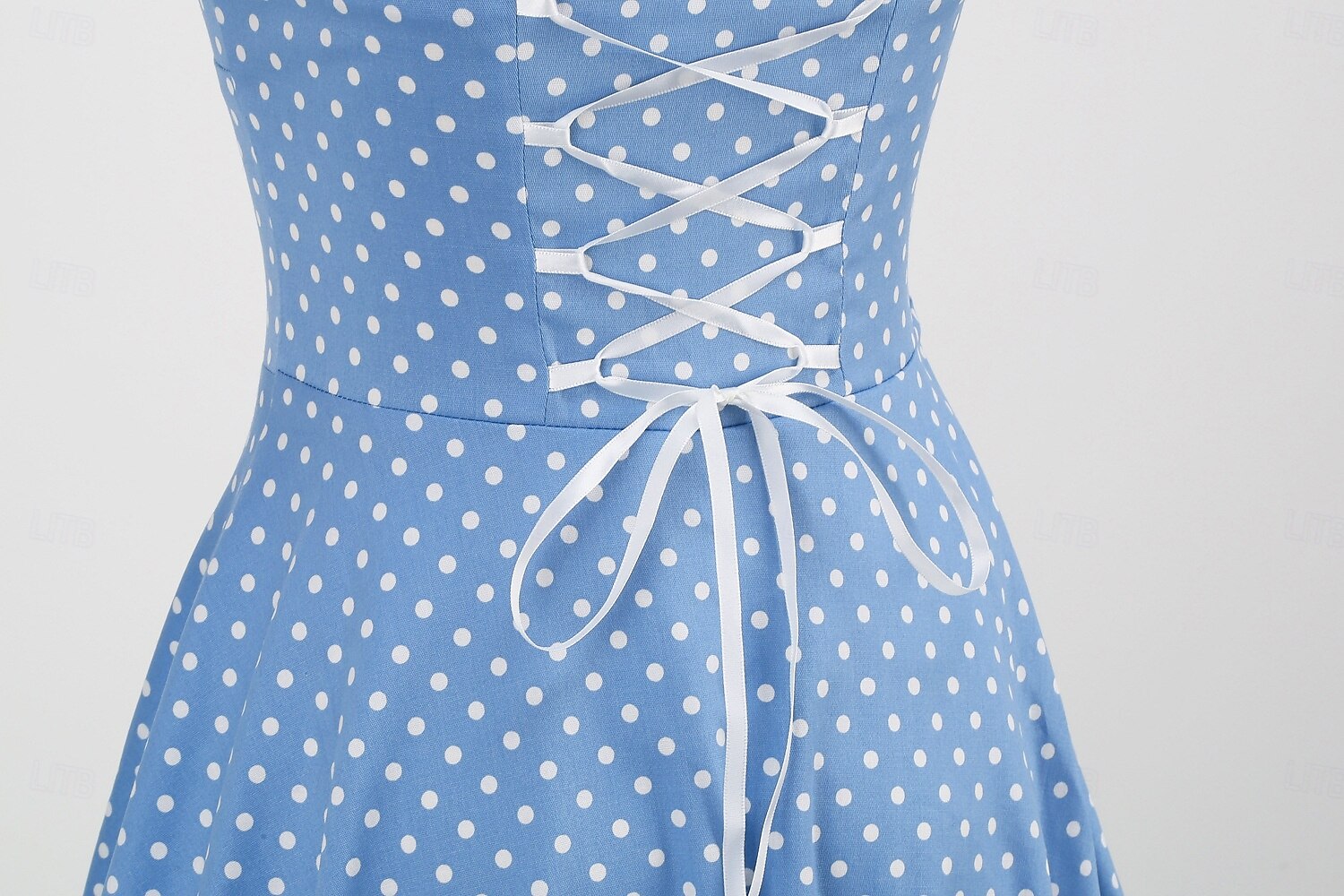 cross-border hot sale retro polka dot halter neck halter strap slim slim waist palace swing dress women europe and america 2025 - $35.99 –P8