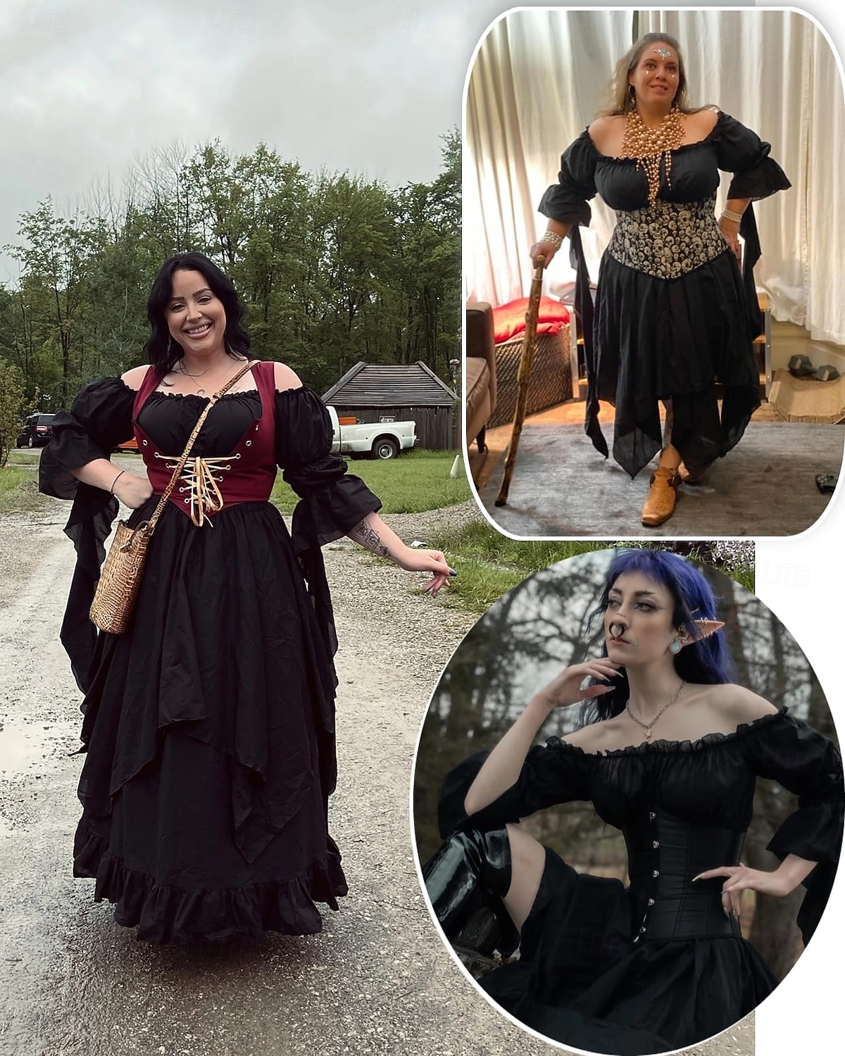 Retrò Vintage Rococò Punk & Gotico Vestito Abito ispirato alla Reggenza Manica a Campana Manica a Palloncino Vichingo Elfico Costume Per donna Celtico Costumi da pirata Fantasia Halloween Carnevale del 2026 a $48.99 –P14