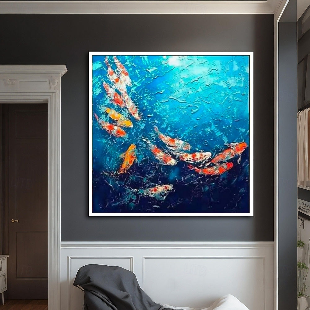 Ölgemälde handgemalte Fischgemälde Tiergemälde handgemachte Leinwand Wandkunst Pop-Art Ölgemälde Wanddekor 2025 - $170.99 –P5
