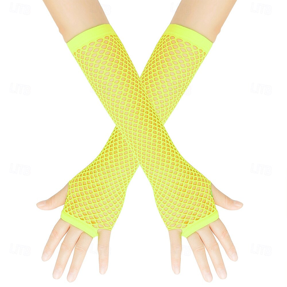 Dickes Netz Fischernetz elastische Handschuhe sexy lange Handschuhe Punk Halbfinger Nachtclub Party Etikette Handschuhe 2025 - $5.49 –P15