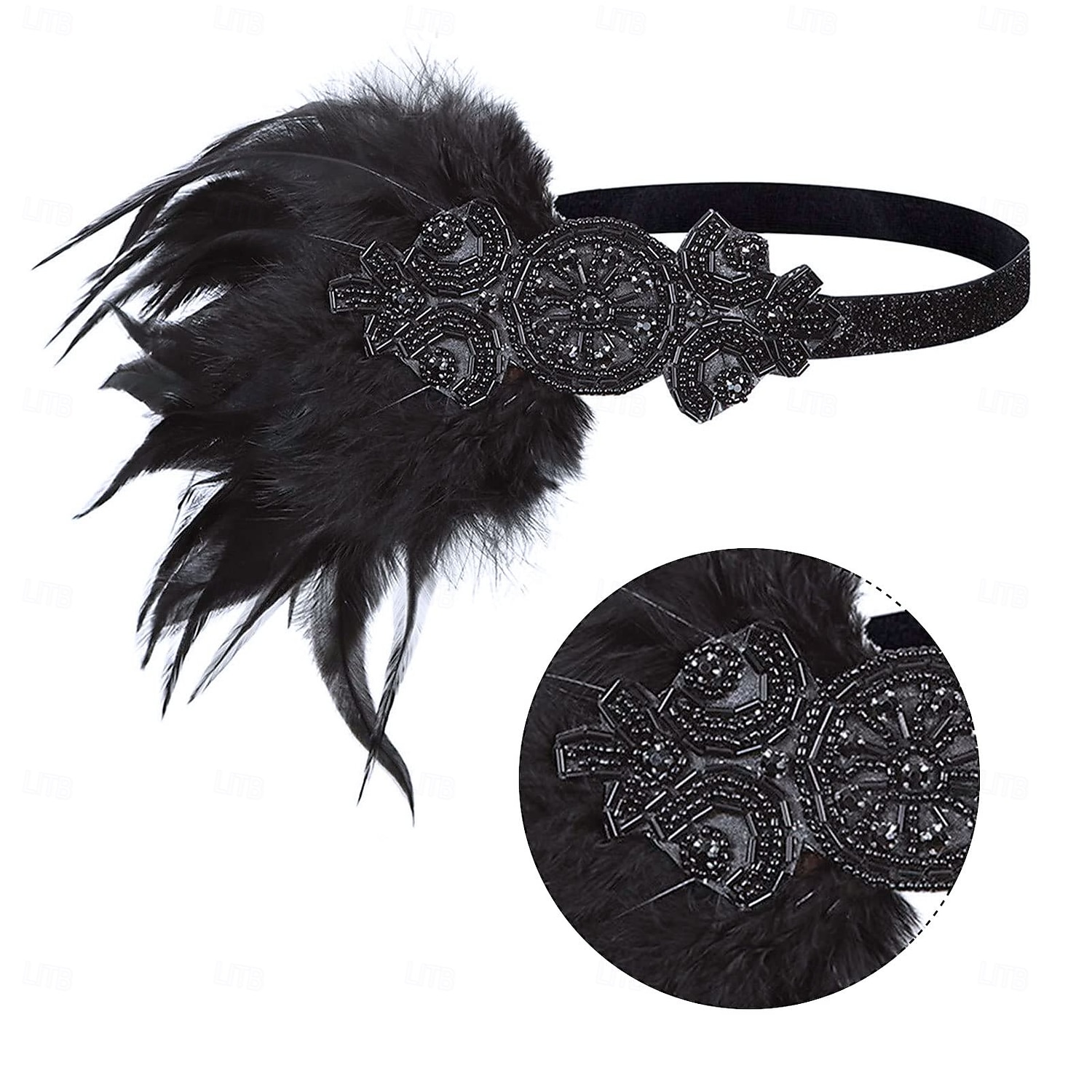 Anos 20 O Grande Gatsby Faixa De Cabelo Estilo Melindrosa O Grande Gatsby Pena Purpurina Brilhante Vintage Mulheres Carnaval Dia dos namorados Baile de Máscaras Traje de festa para noite Mascarilha de 2025 por $20.99 –P4