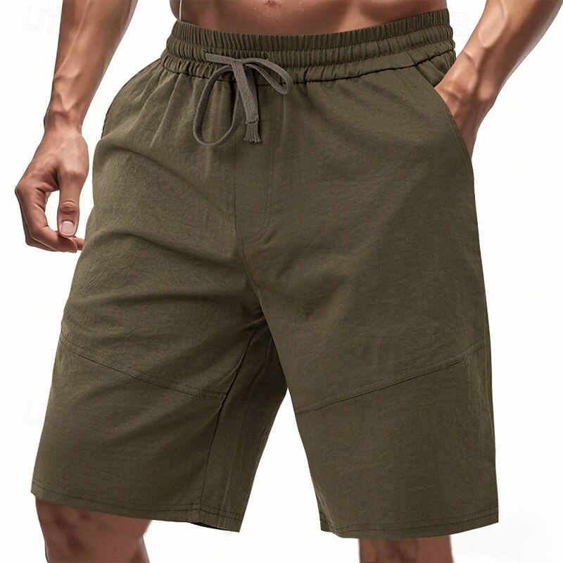 Men's Shorts Summer Shorts Beach Shorts Casual Shorts Pocket Drawstring Elastic Waist Plain Comfort Breathable Short Outdoor Vacation Sport Casual Black White 2025 - $17.99 –P19