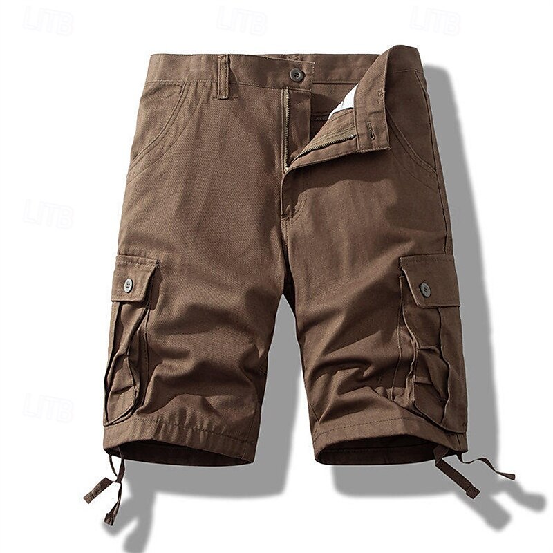Herren Cargo-Shorts Shorts Sommershorts Mehrere Taschen Klappentasche Einfach Komfort tragbar Knielang Outdoor Sport Täglich Mode Lässig Schwarz Gelb 2025 - $20.99 –P19