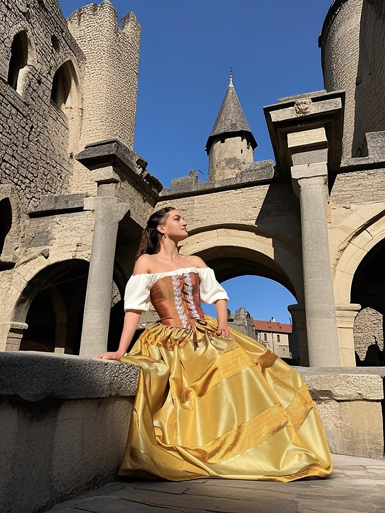Medieval Renascentist Rochii Rochii de bal Rochie Lungă Viching Cavaler celtic Costume de fancy Pentru femei Regal Halloween Carnaval Mascaradă Performanță LARP Ren Faire Adulți Rochie 2025 - $169.99 –P7