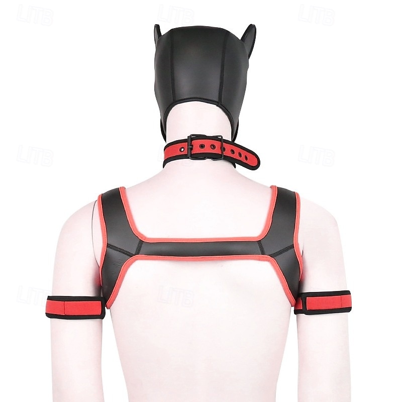 BDSM Kožená komunita Puppy Play Maska pro štěně Psí kapuce Dospělé Unisex Pride Parade Měsíc hrdosti předvečer Všech svatých Karneval Jednoduchý karnevalový kostým 2025 - $55.99 –P7