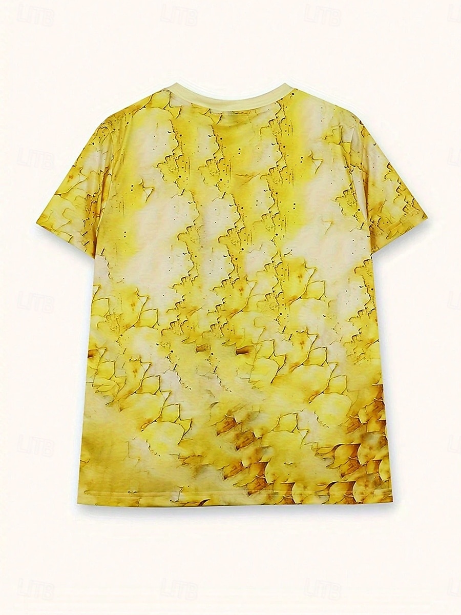 2026年 女性用 Tシャツ プリント フラワー グラフィック ディスコライト ヴィンテージ スタイリッシュ クラシック 半袖 クルーネック ラウンドネック レギュラートップス 日常 イエロー 夏 春  コレクション – $22.99 –P2