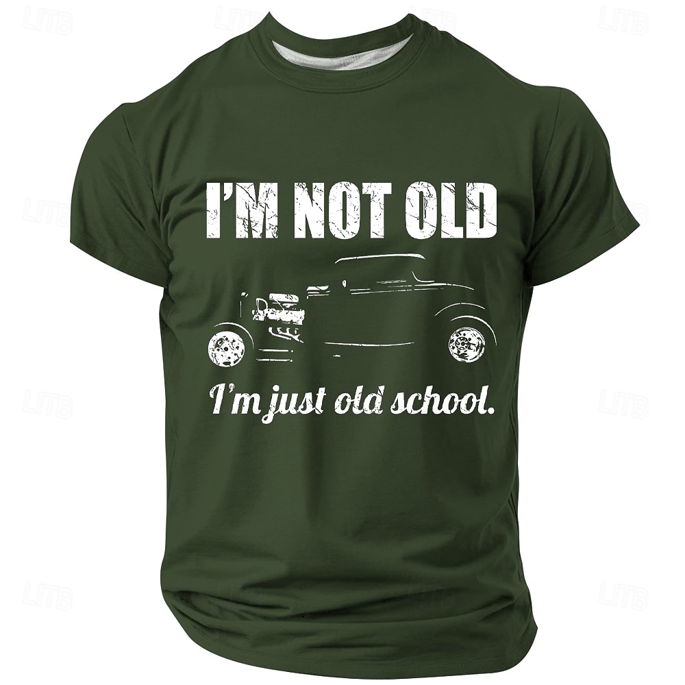 Herren Old School Hot Rod T-Shirt "Ich bin nicht alt ich bin nur old school" Lustiges Vintage Auto Grafik T-Shirt für Väter  Großväter 2026 - $19.49 –P3