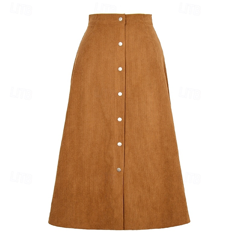 Pentru femei Fustă Casual Midi Talie Medie Fuste Simplu Zdrobit Micro-elastic Vacanță Stradă Negru Roz Îmbujorat Roșu Vin Culoarea ghimbirului Vară Catifea 2025 - $23.99 –P17