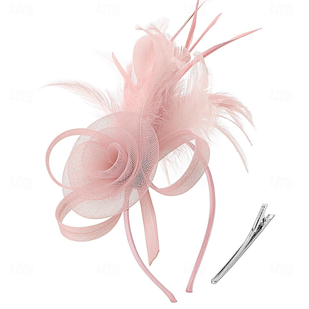 chapéus fascinators com penas para mulheres chapéus kentucky derby chapéu de igreja para festa do chá com faixa de cabeça e clipe de 2025 por $32.99 –P16