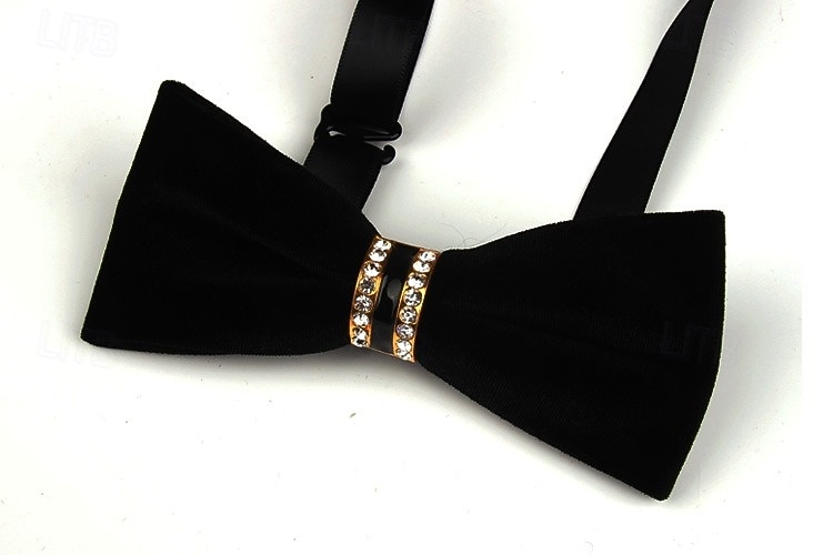 Gravata Borboleta Vintage Masculina Festa de Casamento Trajes de Recepção Gravata Borboleta Veludo Cor Sólida Preto Borgonha Azul Royal de 2025 por $12.99 –P4