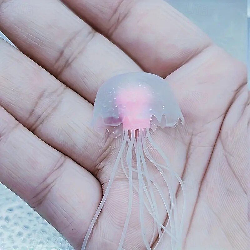 6-Piece Set of Realistic Silicone Jellyfish Aquarium Decoration - bright Fluorescent Floating Jellyfish Simulated Artificial Coral reef Ornament 2025 - $18.49 –P1