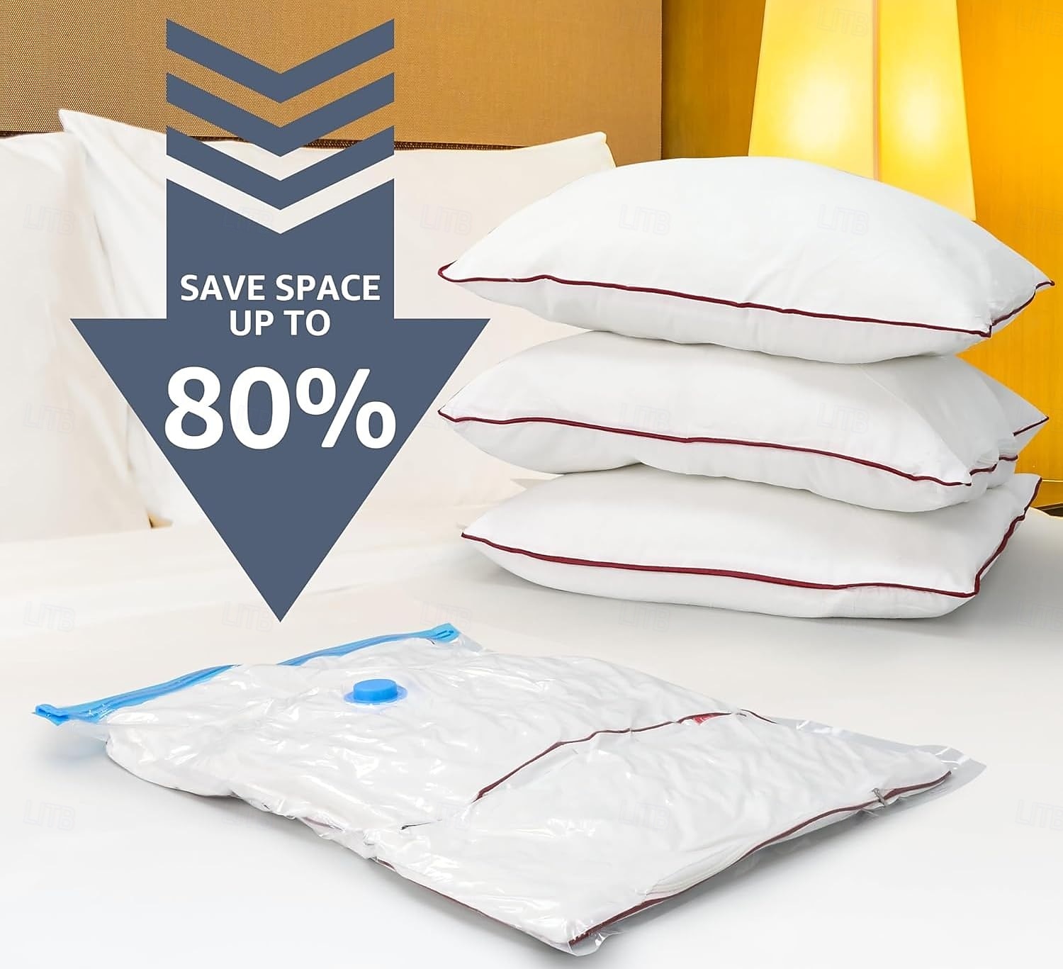 Sacs de voyage sous vide avec fermeture à pompe, sacs pour vêtements, couvertures, rangement peu encombrant, format cabine, sacs d'emballage de compression pour bagages et valises de 2025 ? $15.99 –P2