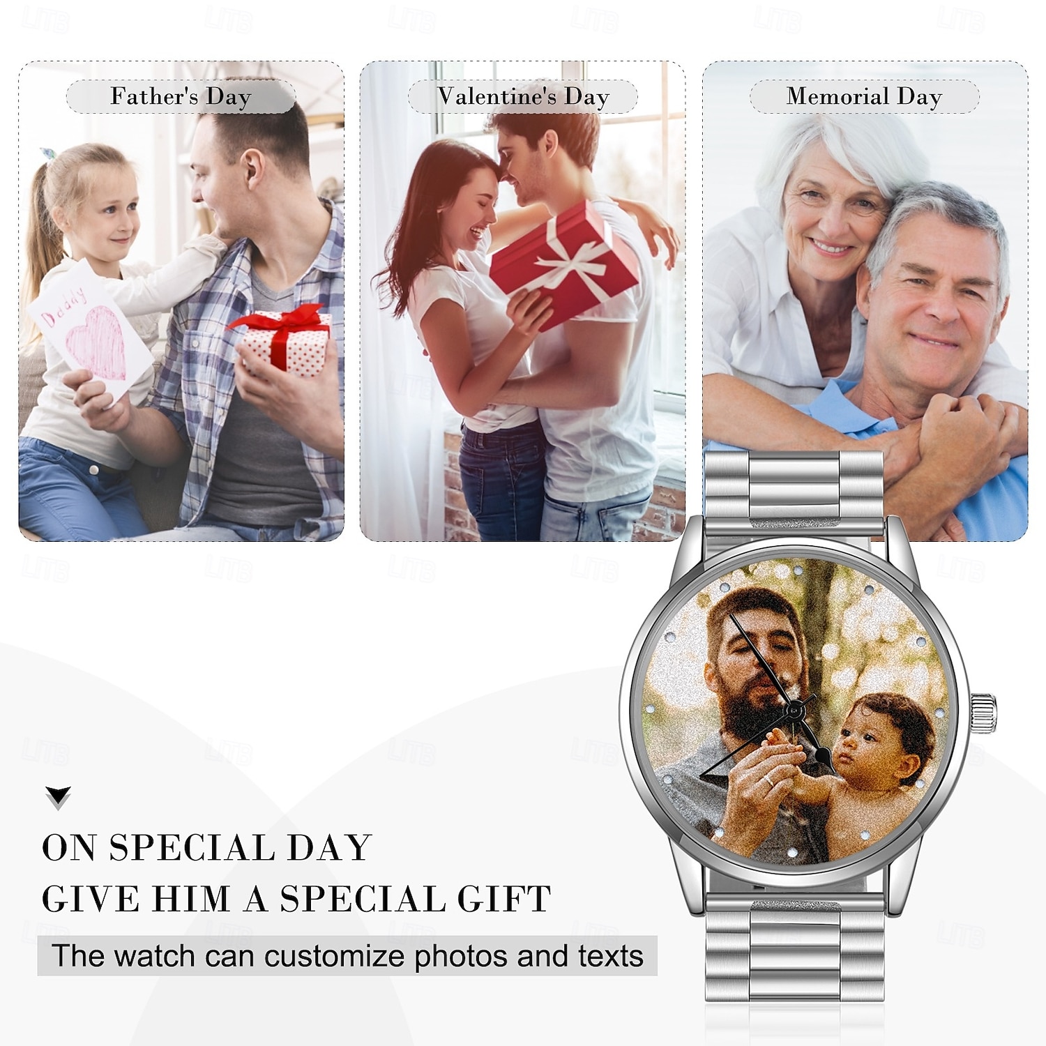 Personalized Photo Watch Custom Best Gift for Dad, Gift for Husband, Grandpa, Father, Perfect for Father’s Day, Birthday, Christmas, Anniversary 2025 - $44.99 –P3