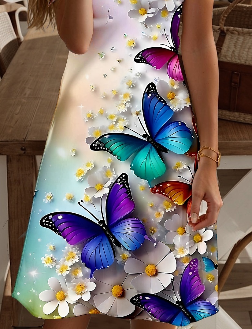 Women's Mini Dress T Shirt Dress Tee Dress A Line Dress Summer Dress Vacation Casual Daily Holiday Weekend Regular Fit Floral Graphic Animal Short Sleeve Crew Neck Light Purple Summer Spring 2025 - $23.99 –P3