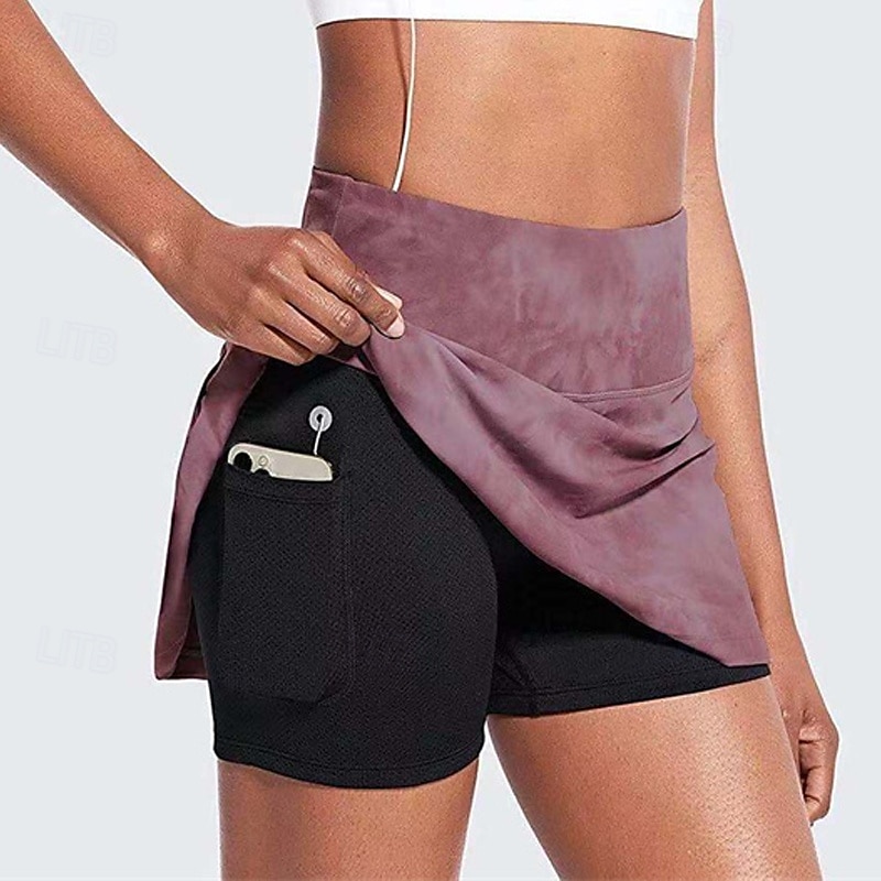 US Open Women's Tennis Skirts with Shorts Pleated Quick Dry Tennis Golf Badminton Tie Dye Skort Black Pink Blue Tennis Clothing 2025 - $18.99 –P4