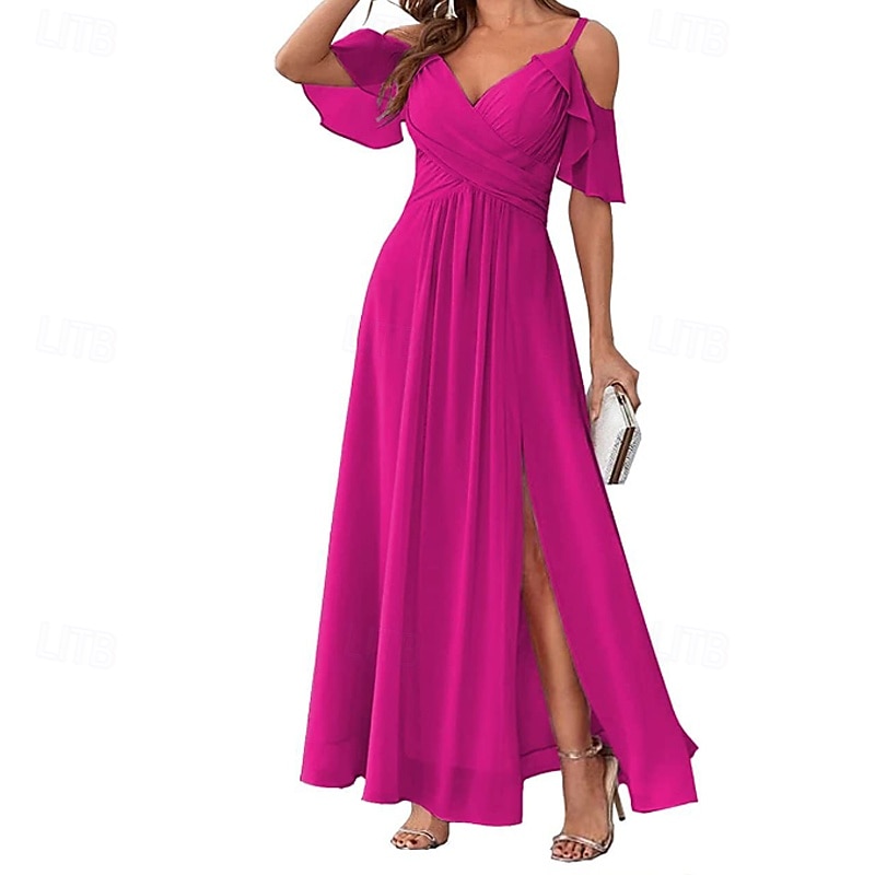 Femmes Robe Longue Maxi Robe Robe de Bal Robe de Soirée Robe de Cocktail Mode Soirée Occasion Spéciale Date Coupe régulière Uni Manche Courte Col en V Jaune Vert Claire Bleu Vert Été de 2025 ? $31.99 –P7