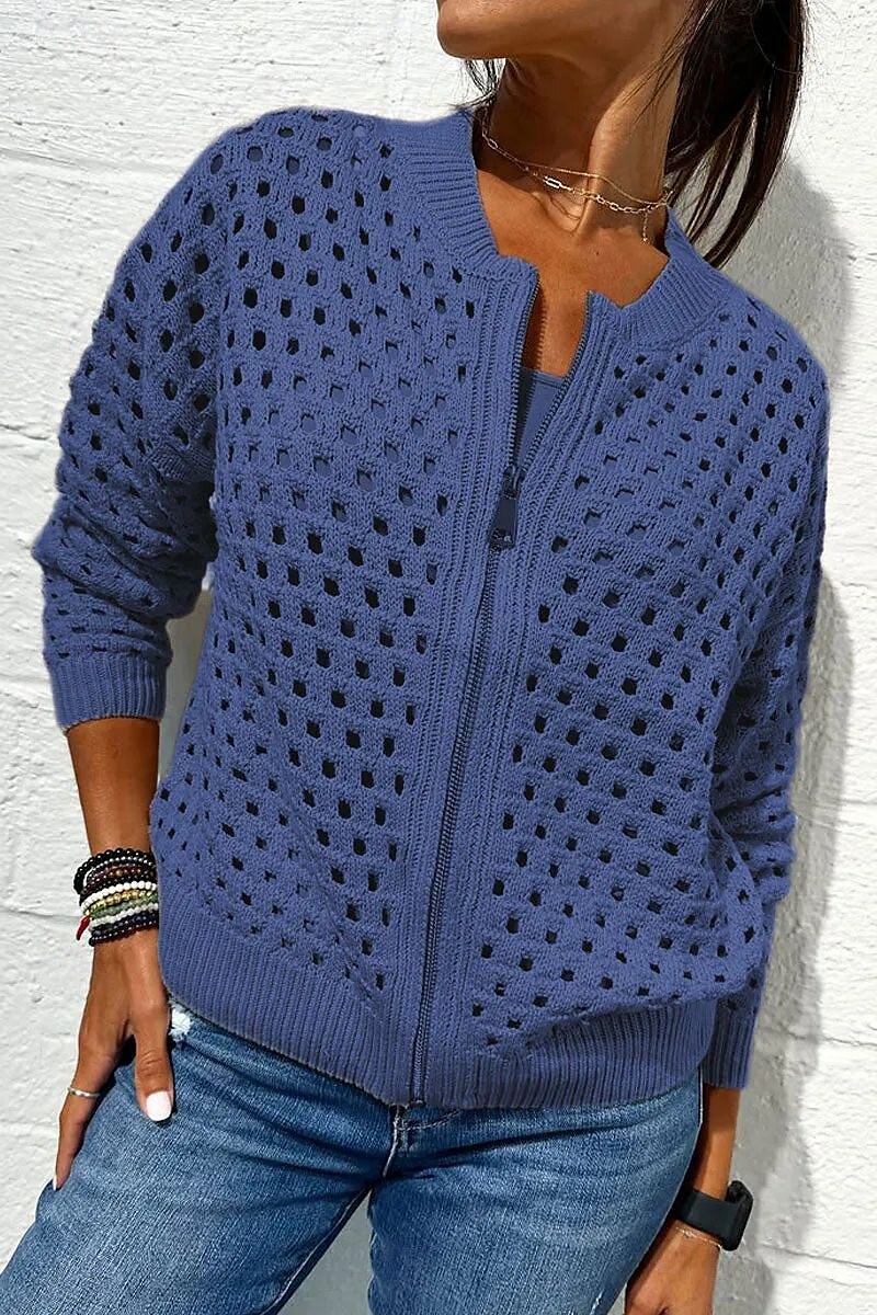 Damen Bluse Einfach Basic Modern Langarm Rundhalsausschnitt Normale Oberteile Täglich Ferien Ausgehen Reißverschluss Schwarz Weiß Rosa Wein Armeegrün Sommer 2025 - $35.99 –P3