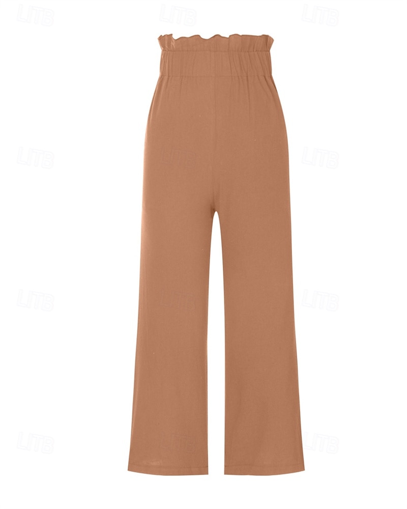 Per donna Culotte Gamba Larga Pantaloni in cotone e lino Pantaloni Eleganti Moda Streetwear Lunghezza intera Naturale Semplice Elastico in vita Comodo All'aperto Confortevole Streetwear Uscire Bianco del 2025 a $28.99 –P8