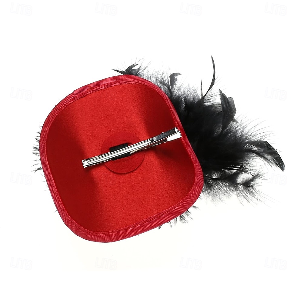 Chapeau fascinateur pour femme, serre-tête pour fête de thé, mini-chapeaux haut de forme, cocktail, fleur, maille, plumes, pince à cheveux de 2025 ? $42.99 –P5