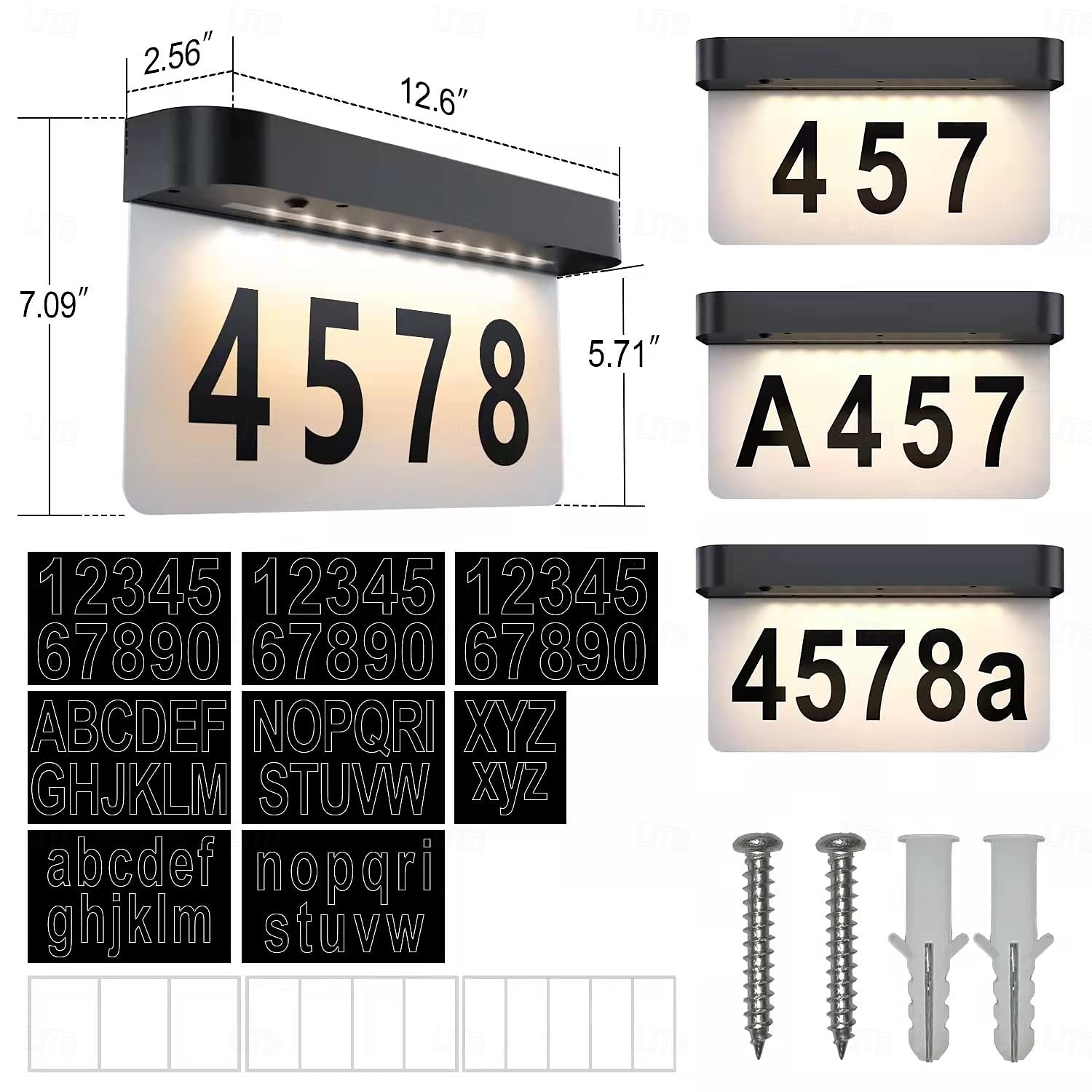 1 Pc Outdoor Solar Door Adress Lights IP44 Waterproof Warm Light White Light Street Sign Lamp Courtyard Street Corridor Lighting Wall Lights House Number Lights 2025 - $32.99 –P4