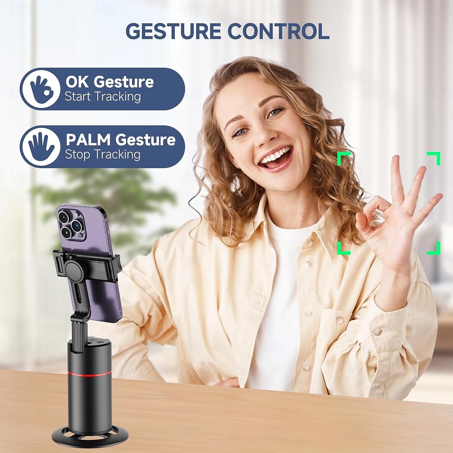 Support de téléphone à suivi automatique, support de caméra de téléphone à rotation à 360 degrés, support de suivi de prise de vue intelligent avec perche à selfie à distance pour iPhone Android, de 2025 ? $29.99 –P7