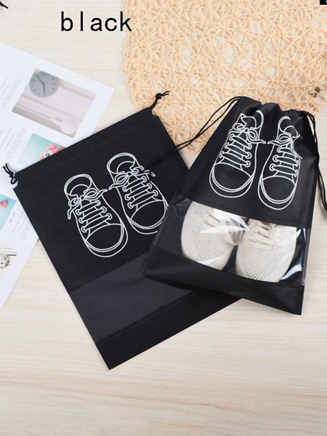 5/10 peças de bolsas para sapatos de viagem, organizador transparente à prova d'água e poeira para armazenamento de sapatos para bagagem, bolsa portátil para sapatos para viagens de negócios e férias de 2026 por $9.99 –P7