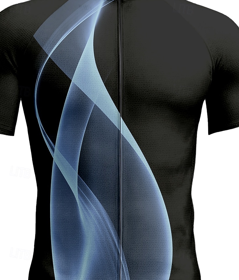 Homme Maillot de cyclisme Manche Courte Cyclisme T-shirt Maillot Top avec 3 poches arrière Résistant aux UV Respirant Séchage Rapide Fermeture Éclair Frontale Blanche Bleu Des sports Vêtement Tenue de 2025 ? $28.99 –P3