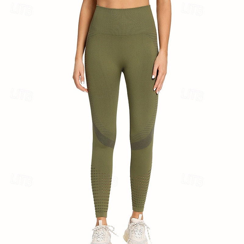 Mujer Pantalones de yoga Mallas Leggings de Yoga Malla Cintura elástica Control de barriga Levantamiento de tope Yoga Entrenamiento de gimnasio Pilates Pantalones Negro Verde Ejército Azul Otoño 2025 - $20.99 –P9