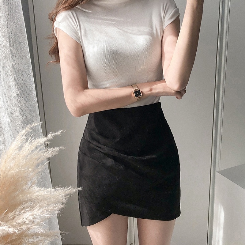 Női Szoknya Bodycon Divat Mini Közepes derekú Szoknyák Sima Fodrozott Mikroelasztikus Vakáció Utca Bor Fekete Rózsaszín Katonai zöld Nyár Poliészter 2025 - $21.99 –P12
