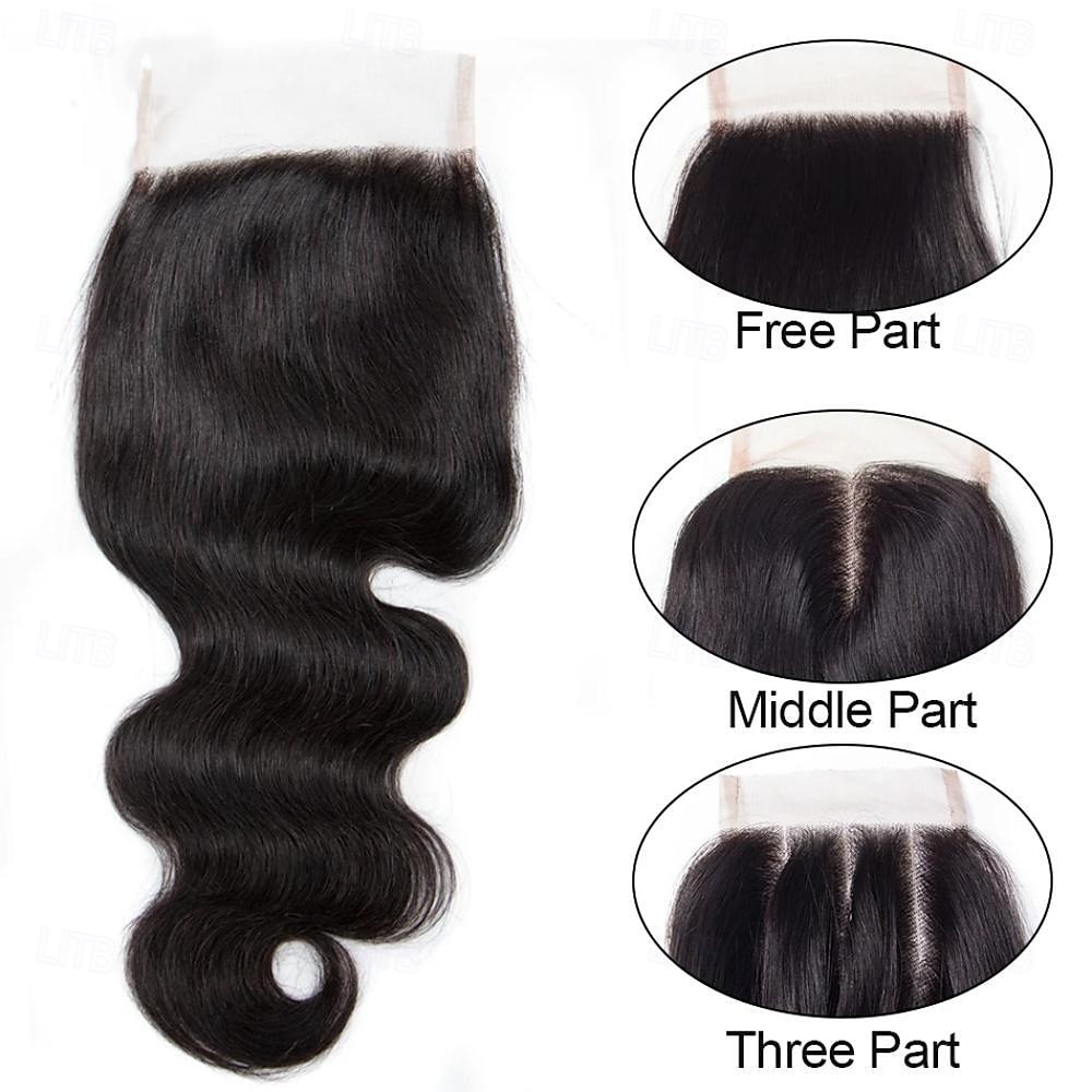 Brazilian Body Wave Closure 6x6 HD Transparent Lace Closure Free/Middle/Three Part Remy Pre Plucked HD Human Hair Closure 2025 - $138.99 –P4