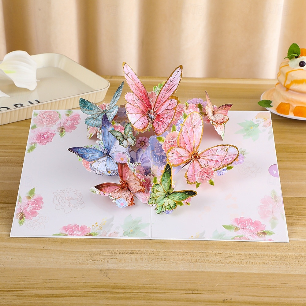 fluture 3d vibrant  & felicitare pop-up cu margarete cel mai bun cadou pentru mama, felicitare cu buchet de flori de ziua mamei, aprecierea profesorului, ziua de nastere, felicitare de multumire 2026 - $12.99 –P12
