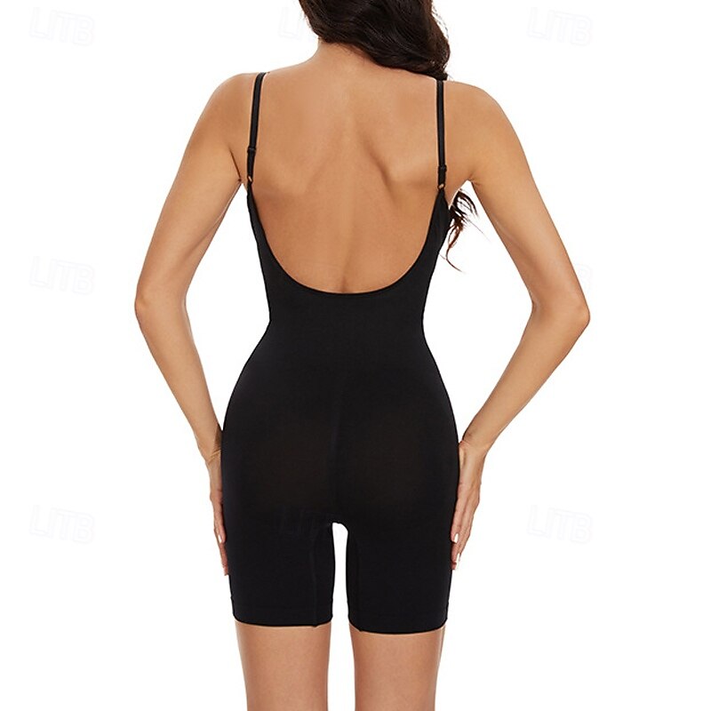 Women's Normal Romper Casual Solid Color Sleeveless V Neck Backless Street Going out Regular Fit Black Brown Beige Summer 2025 - $15.99 –P7