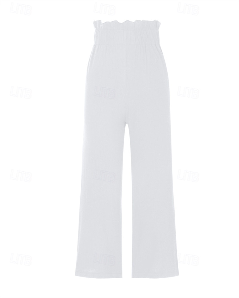 Per donna Culotte Gamba Larga Pantaloni in cotone e lino Pantaloni Eleganti Moda Streetwear Lunghezza intera Naturale Semplice Elastico in vita Comodo All'aperto Confortevole Streetwear Uscire Bianco del 2025 a $28.99 –P5