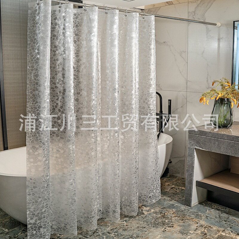 Shower Curtain PEVA Waterproof Mould Proof&Mildew Resistant Bathroom Curtains with Hooks Easy Installation Quick-Drying 180cm*180cm(70"*70") 2025 - $16.99 –P17