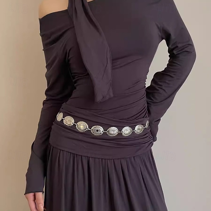 Hüftkette Vintage Boho Damen Körperschmuck Für Ferien Retro Legierung Silber Weiß Gold 1 Stück 2025 - $15.99 –P8