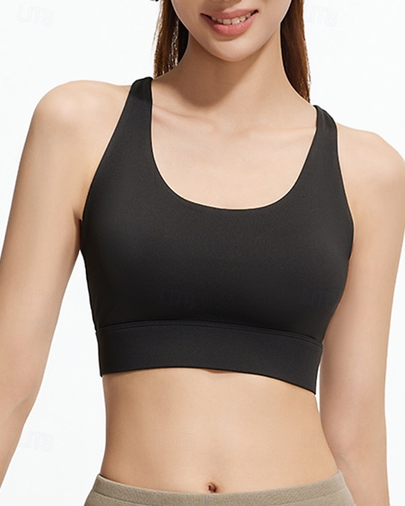 Per donna Reggiseno Il giro Top reggiseno Crisscross Back Comodo Traspirante Rete Semplice Sport Abbigliamento sportivo Nero Bianco Yoga Fitness Casuale del 2025 a $12.39 –P9