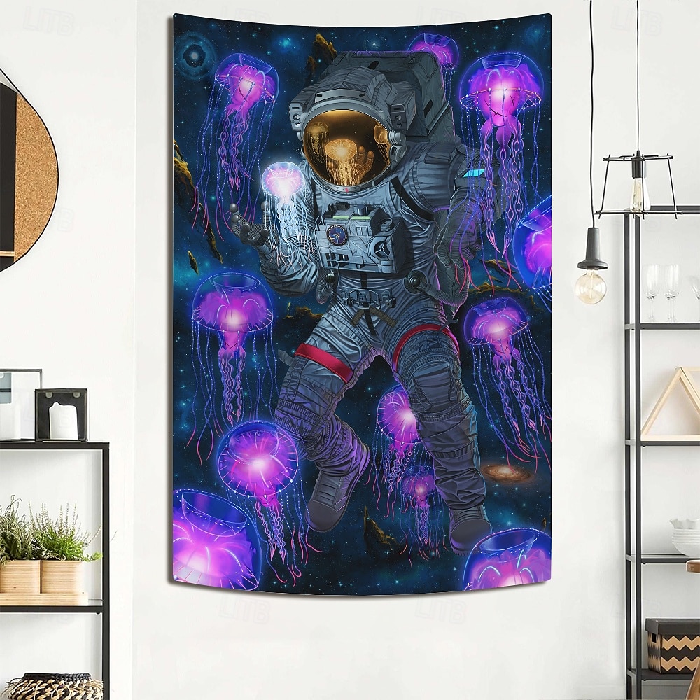 "Cosmic Encounter with an Anomaly for apparel" by Vincent Hie Blacklight Tapestry Glow in the Dark Glow Party UV Reactive Trippy Misty Hanging Tapestry Wall Art Mural for Living Room Bedroom 2025 - $19.99 –P6