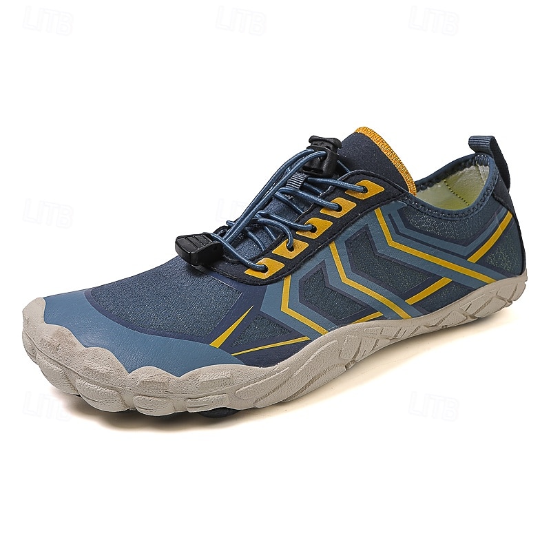 Hombre Zapatillas de deporte zapatos descalzos Antideslizantes Barranquismo Casual Cuero PU Malla Transpirable Cómodo Antideslizante Cordones Negro / Rojo Negro Azul Real Verano Primavera 2026 - $32.99 –P3