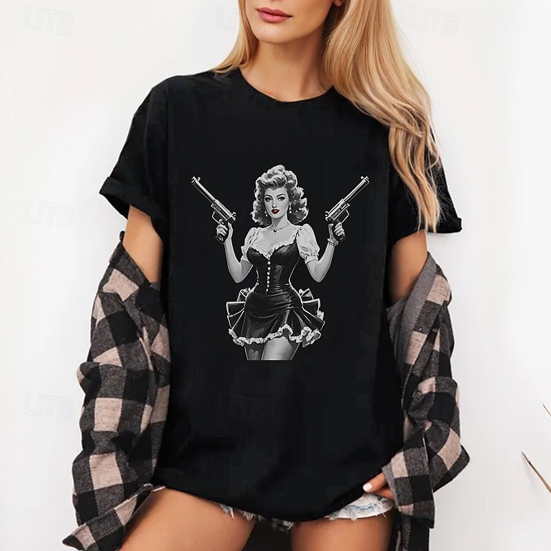 T-shirt Manifesto retrò Ragazza retrò Anni 1950 Retrò Vintage Corte Grafico per Per donna Adulti Stampa a caldo  per Mascherata Casual Quotidiano del 2026 a $15.99 –P3
