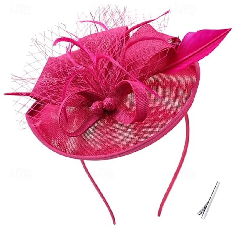 Elegancja Nakrycie głowy Kapelusz Fascynatory Fascynator Dama Strój na bal maskowy Damskie derby Wesele Ascot Dla dorosłych Kapelusz Wiosna i lato 2026 - $56.99 –P23
