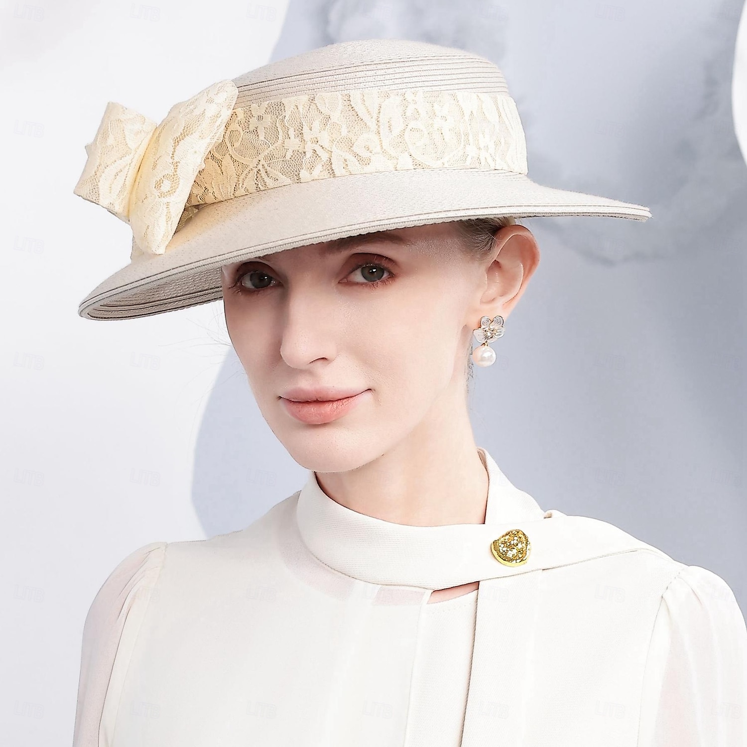 pălării melon din fibră / pălărie cloș pălărie de găleată pălărie de paie nuntă ceai nuntă elegantă cu bowknot căciulă pentru cap 2025 - $42.99 –P4