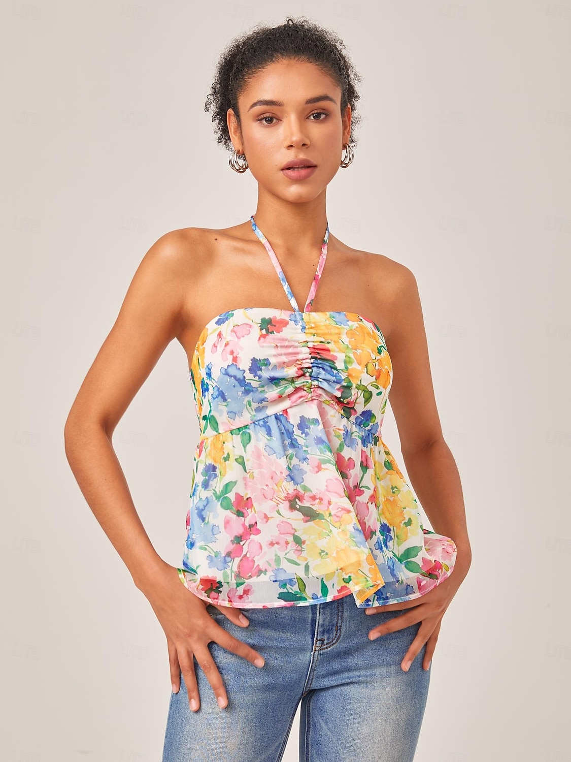 bloemenprint halter tanktop 2025 - $52.99 –P3