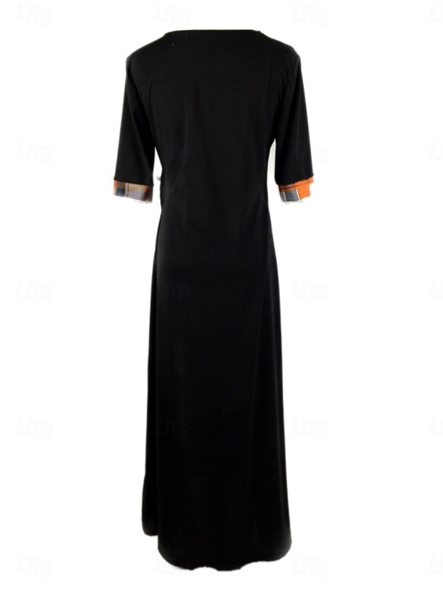 Pentru femei Rochii Midi Rochie A line Vacanță Casual În aer liber Ieșire Fit standard Grafic Plisat Manșon Jumate Crewneck Negru Galben Roșu Vin Mov Vară 2025 - $27.99 –P3