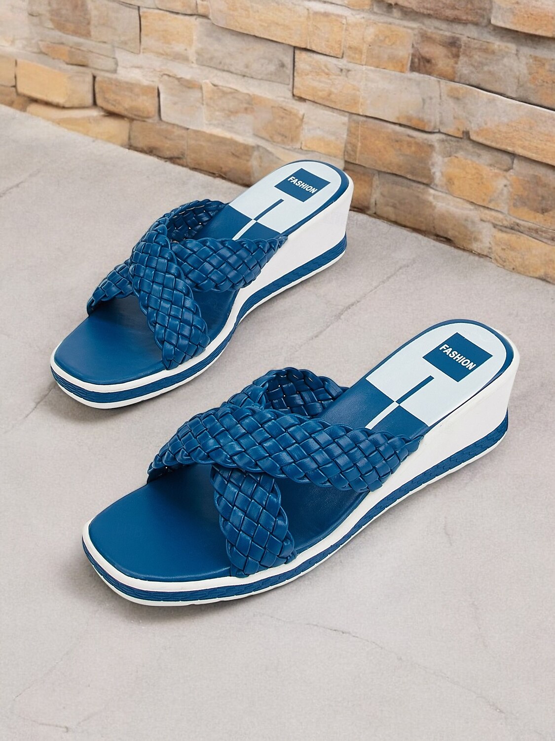 kvinners vevde sandaler med kile – uformelle sandaler med kryssreim med åpen tå for sommer og ferie 2025 - $24.99 –P1